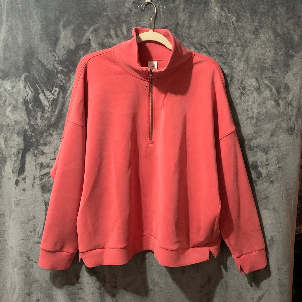 Member's Mark Women's XXL Coral Bisque Quarter Zip Pullover Sweatshirt